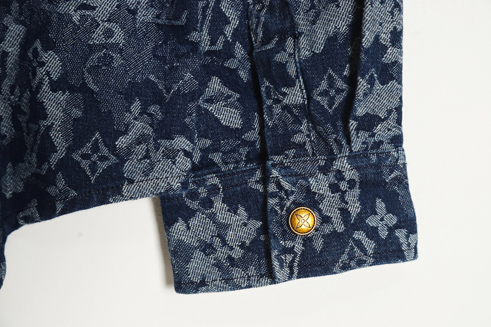 Louis Vuitton tie-dye splash-print all-over jacquard denim jacket