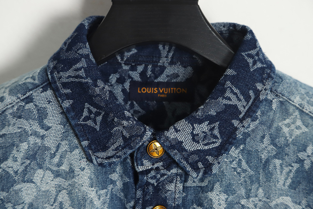 Louis Vuitton tie-dye splash-print all-over jacquard denim jacket