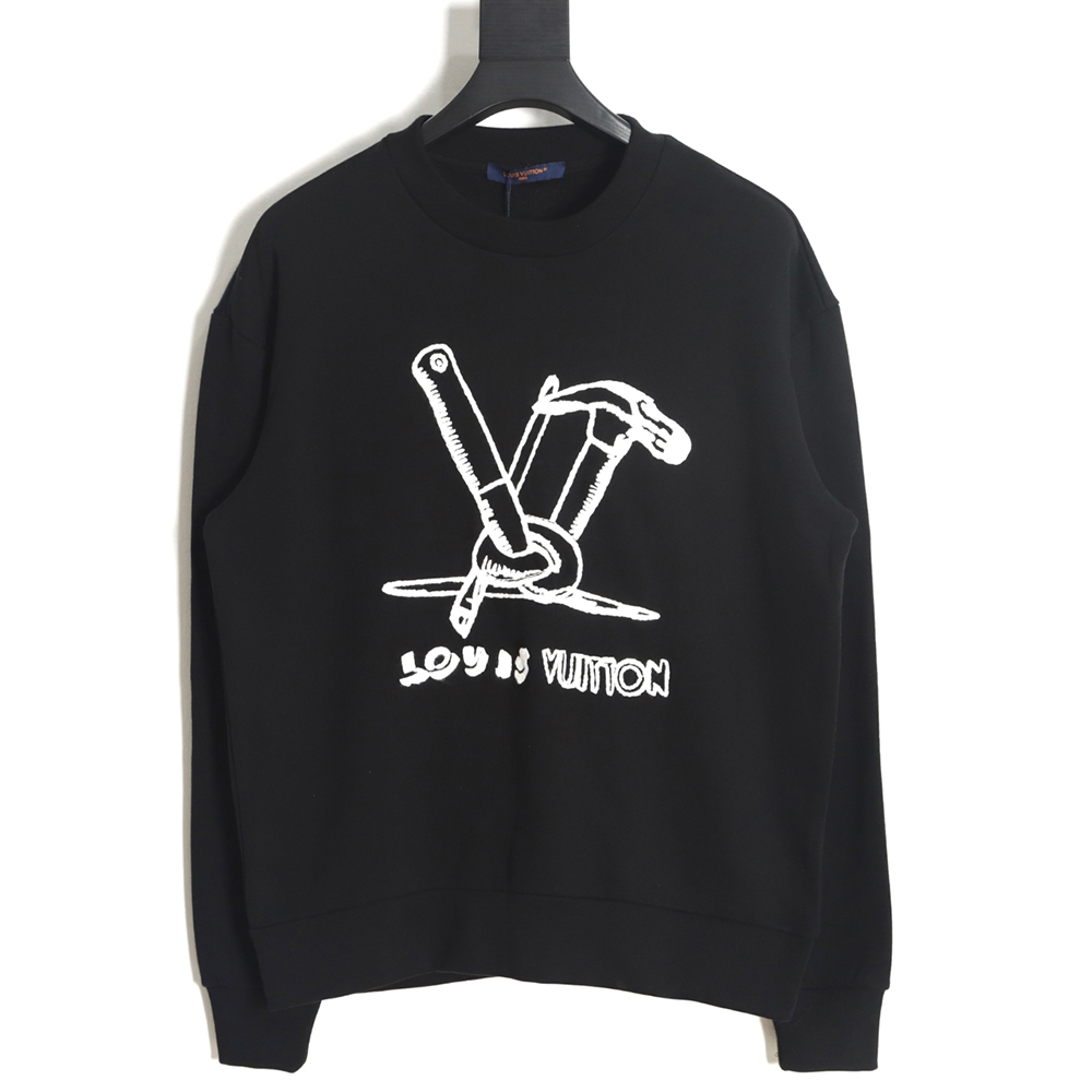 Louis Vuitton 23FW hammer tool embroidered crew neck sweatshirt