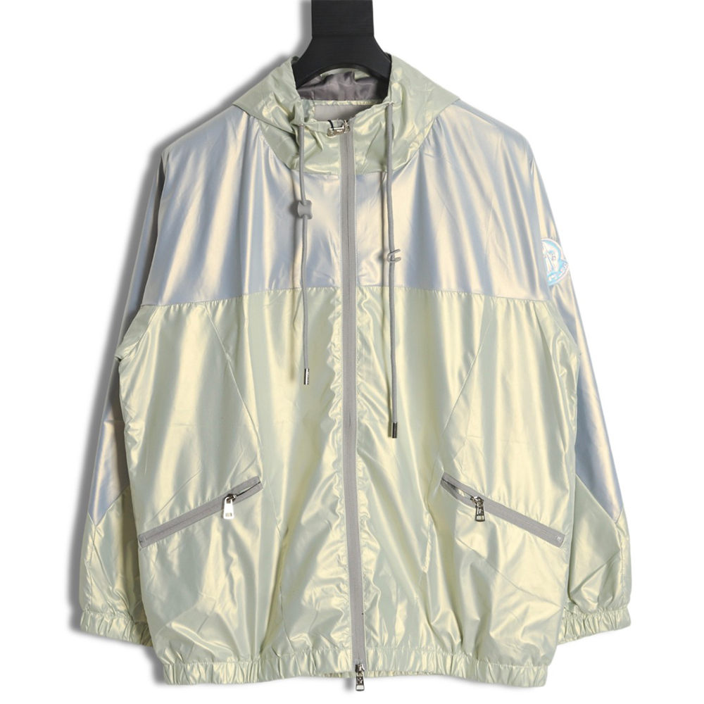 Moncler patchwork colorful arm badge trench coat