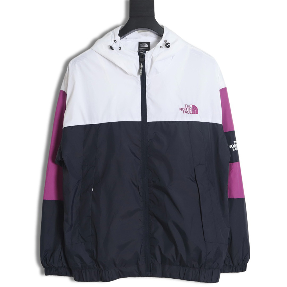 The North Face 23SS color block hooded windbreaker jacket