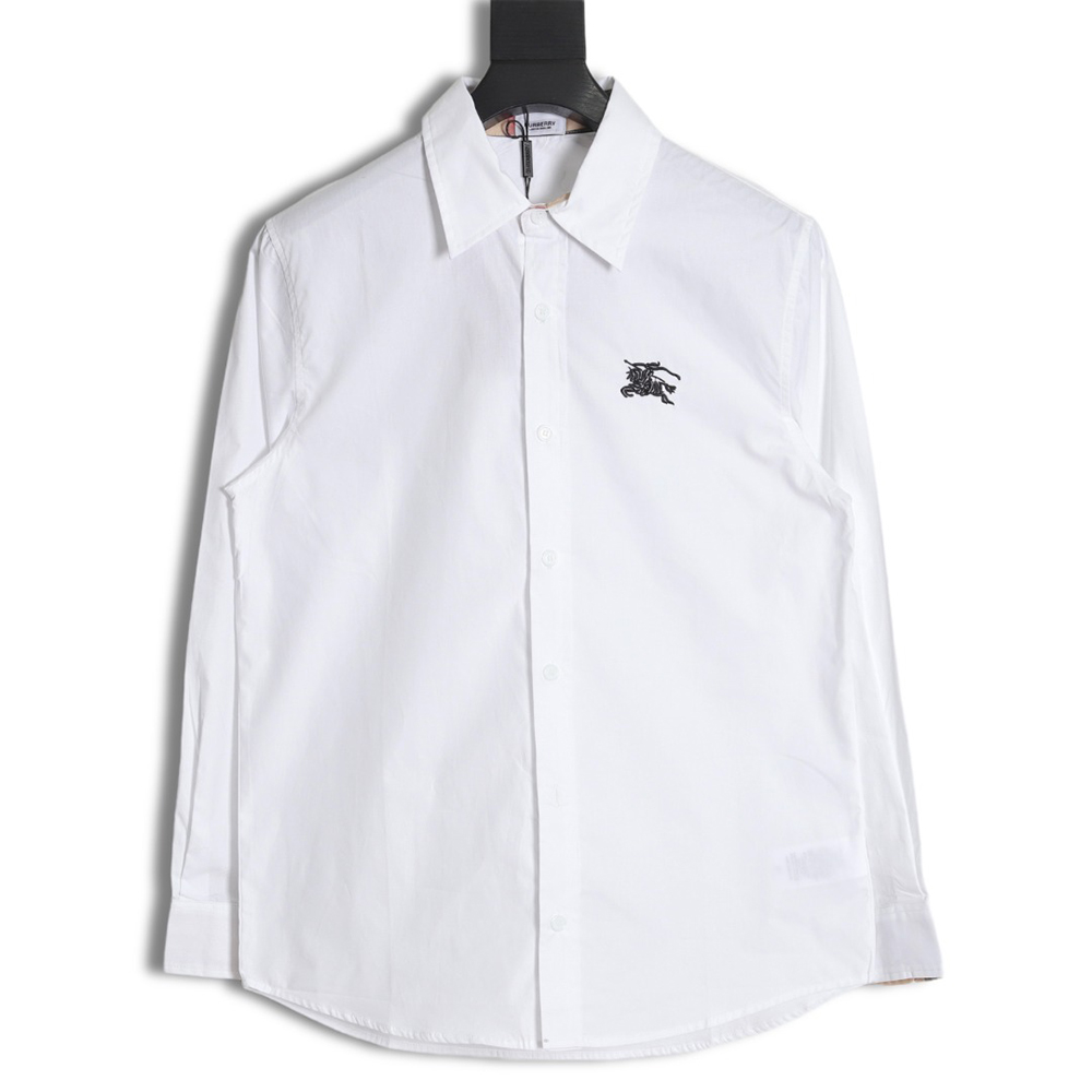 BURBERRY classic little war horse embroidered long-sleeved shirt