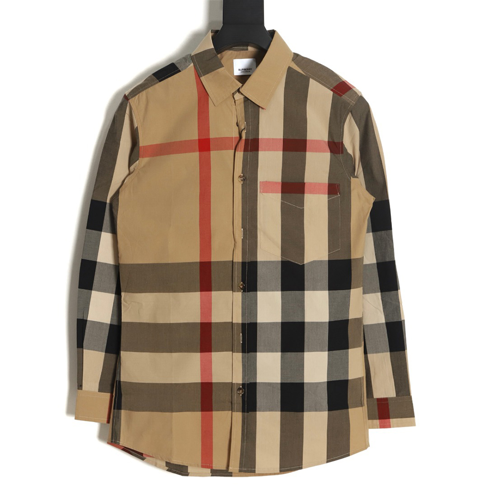 Burberry classic large plaid color block plaid shirt