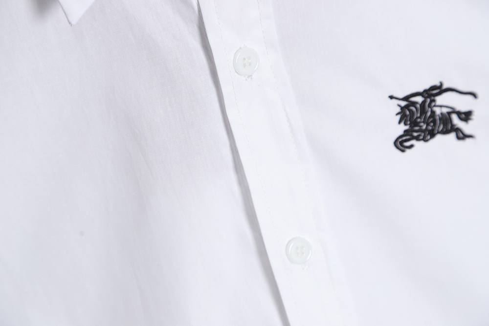 BURBERRY classic little war horse embroidered long-sleeved shirt