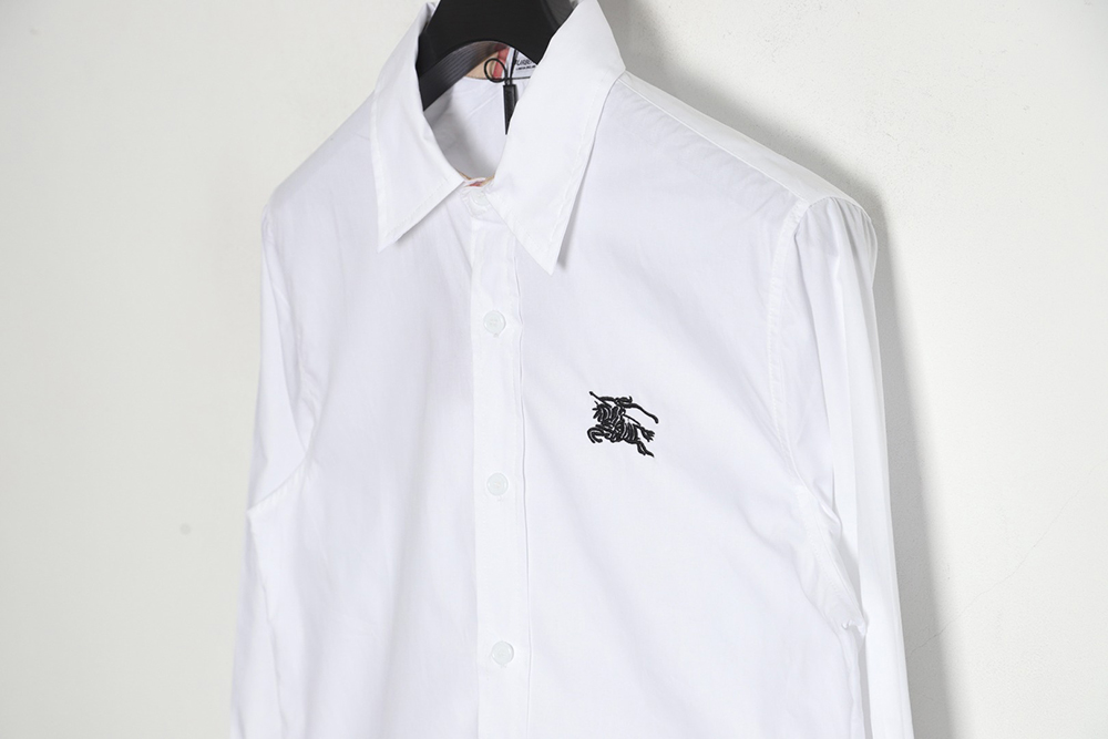 BURBERRY classic little war horse embroidered long-sleeved shirt