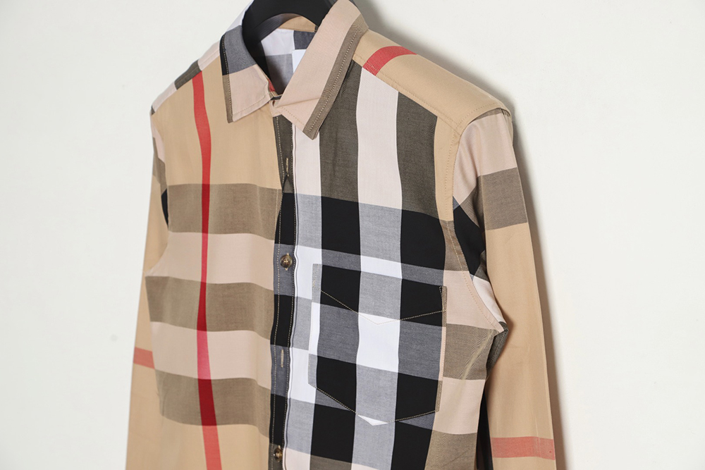 Burberry classic large plaid color block plaid shirt