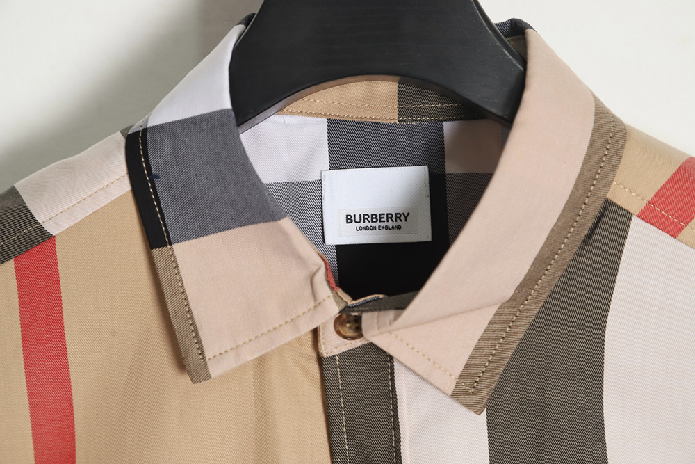 Burberry classic large plaid color block plaid shirt