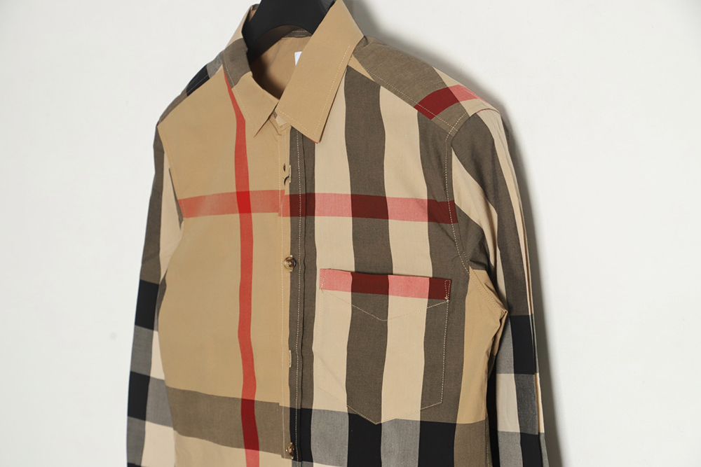 Burberry classic large plaid color block plaid shirt