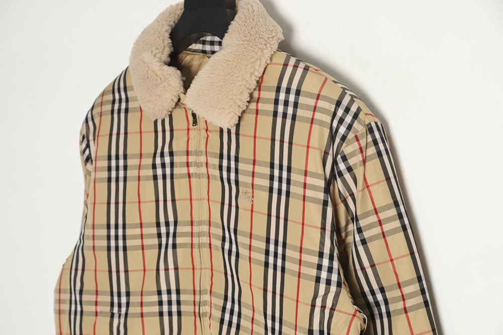 BURBERRY X Supreme joint plaid war horse embroidered cotton jacket