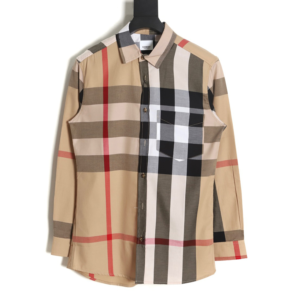 Burberry classic large plaid color block plaid shirt