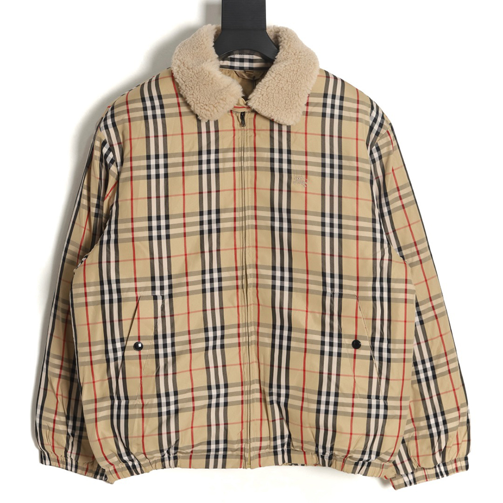 BURBERRY X Supreme joint plaid war horse embroidered cotton jacket