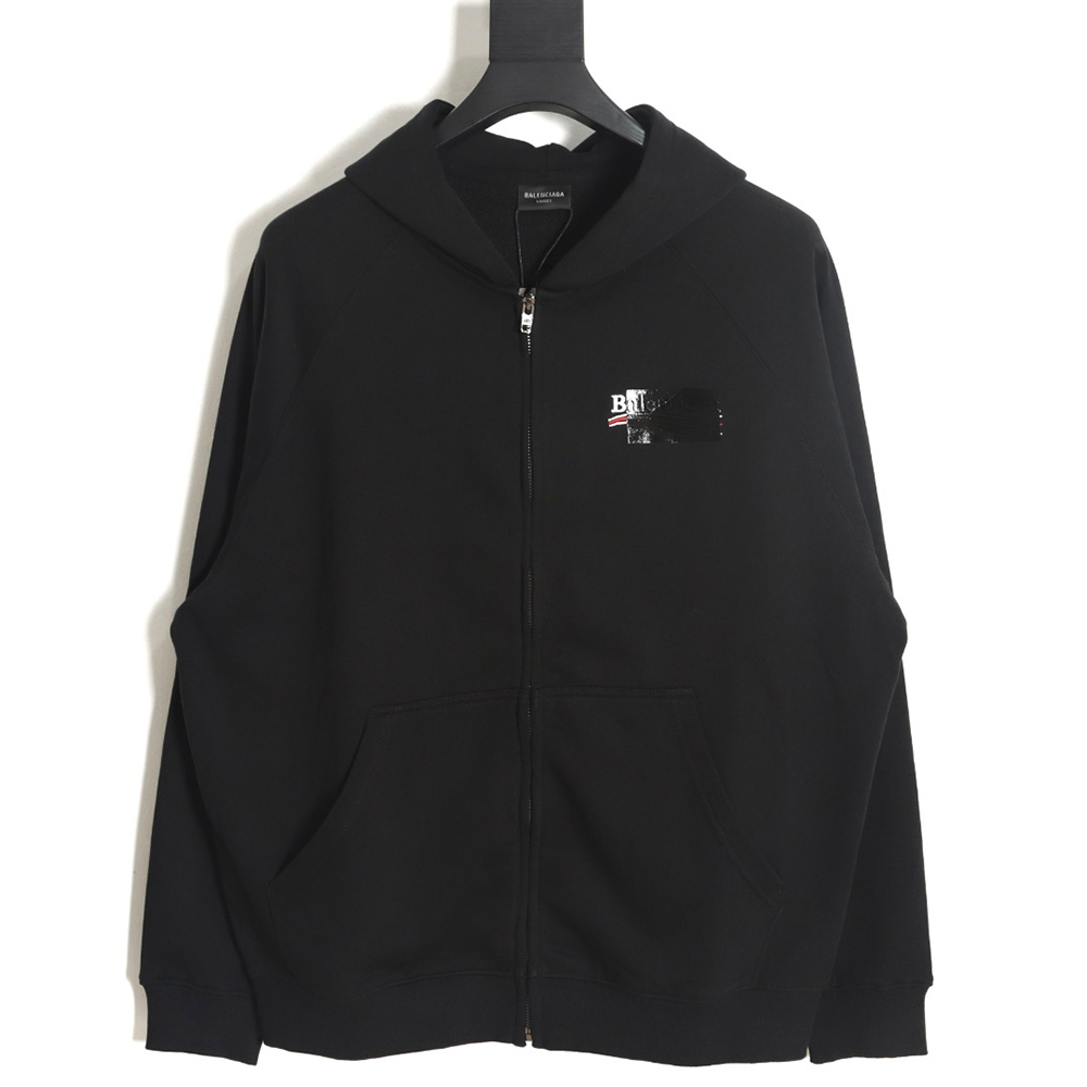 Balenciaga 23Fw laminated cola zip hooded jacket