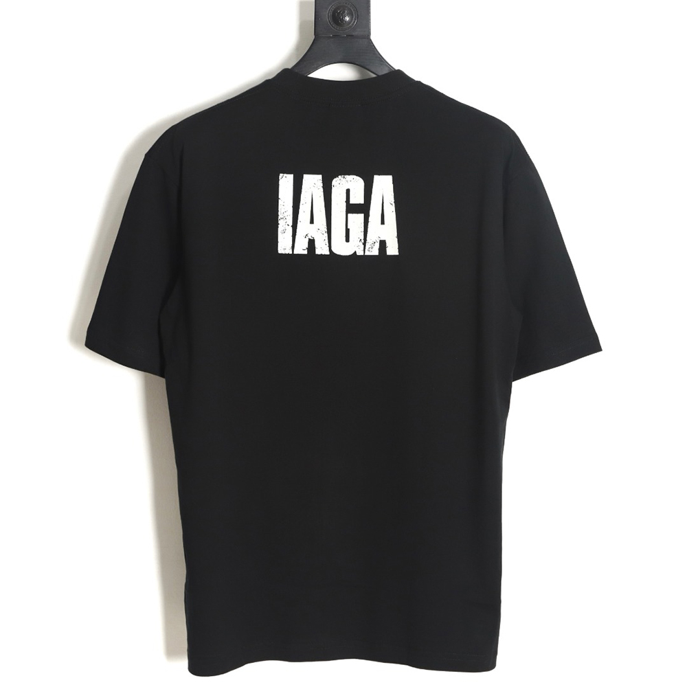 BALENCIAGA mottled letter print T-shirt