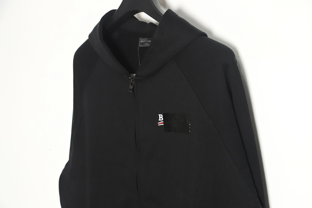 Balenciaga 23Fw laminated cola zip hooded jacket