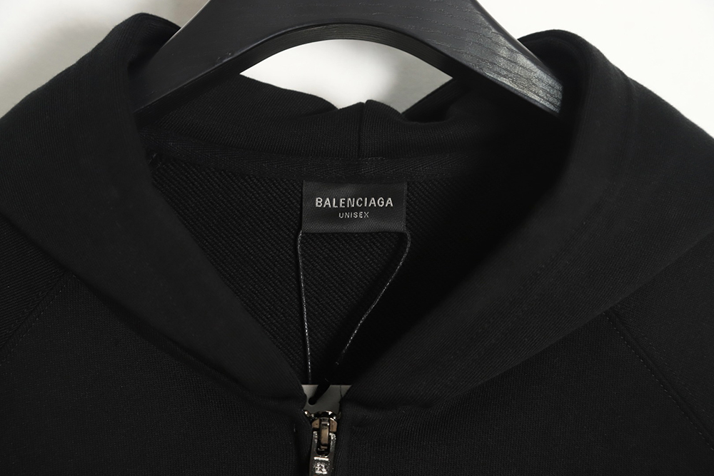 Balenciaga 23Fw laminated cola zip hooded jacket