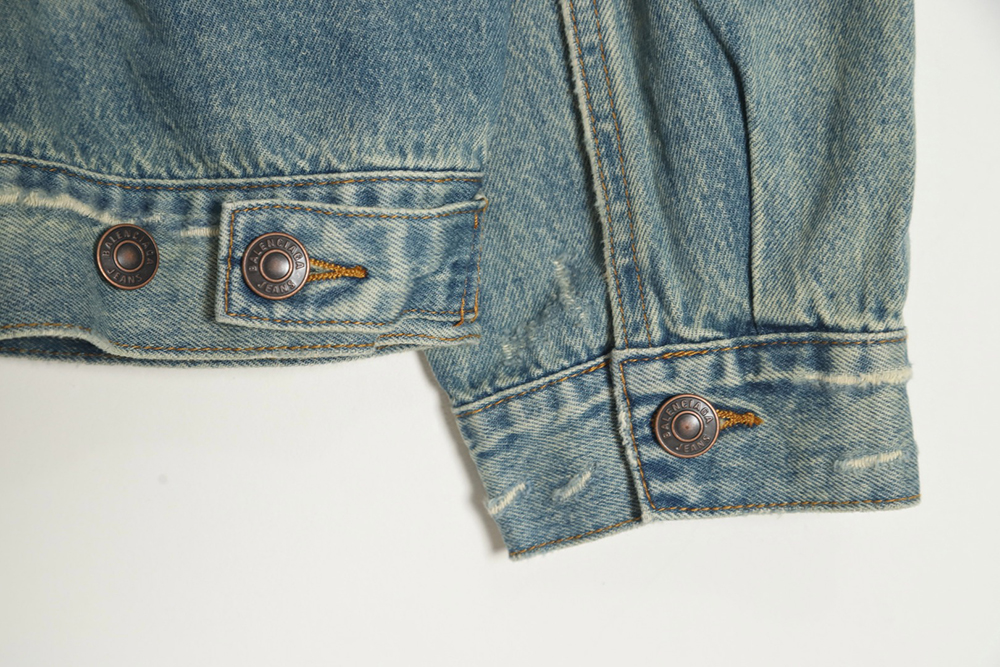 Balenciaga 23Fw lightning knife destroyed washed distressed denim jacket