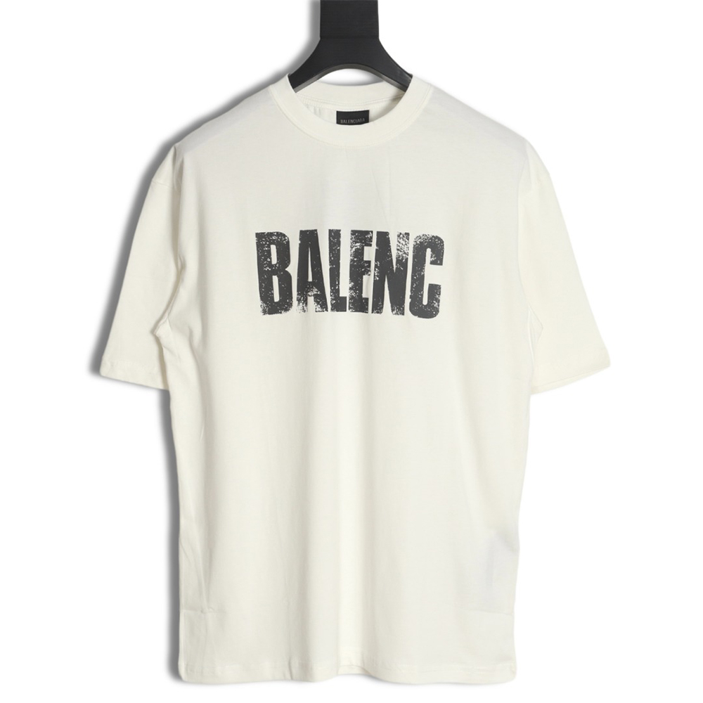 BALENCIAGA mottled letter print T-shirt