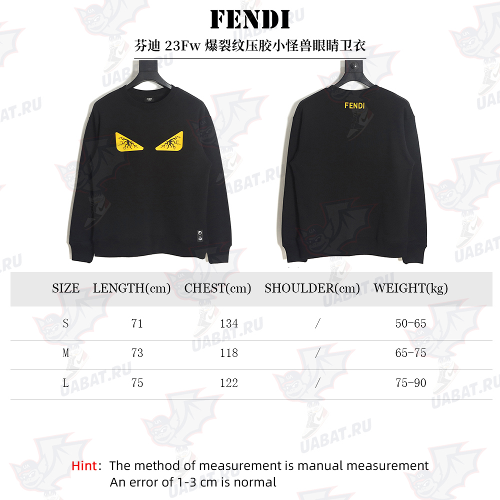 Fendi 23Fw Exploded Pattern Laminated Monster Eyes Sweatshirt