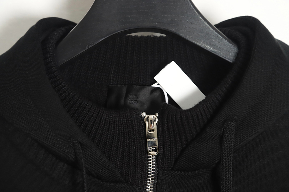 Givenchy heavy-tech knitted sweater patchwork jacket