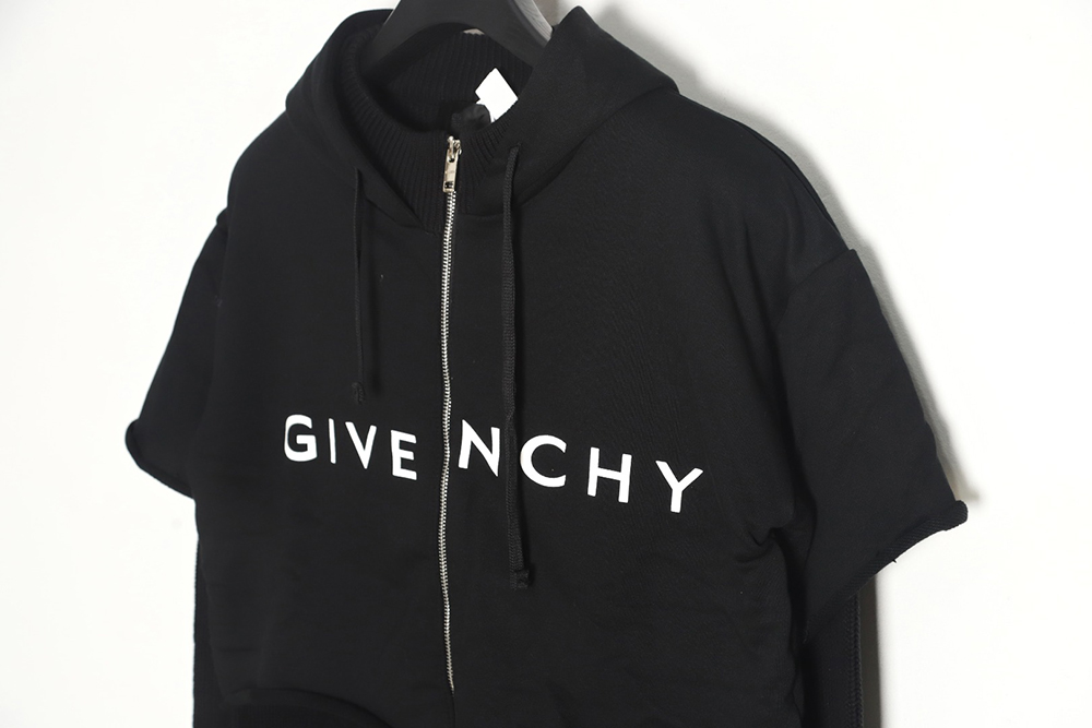Givenchy heavy-tech knitted sweater patchwork jacket