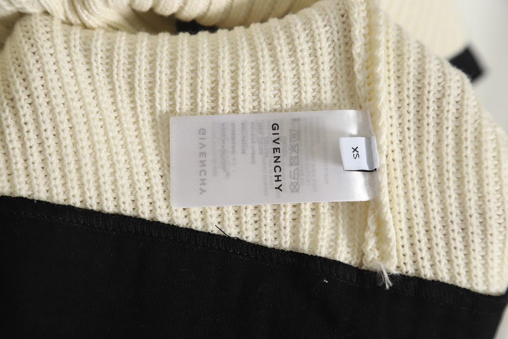 Givenchy heavy-tech knitted sweater patchwork jacket
