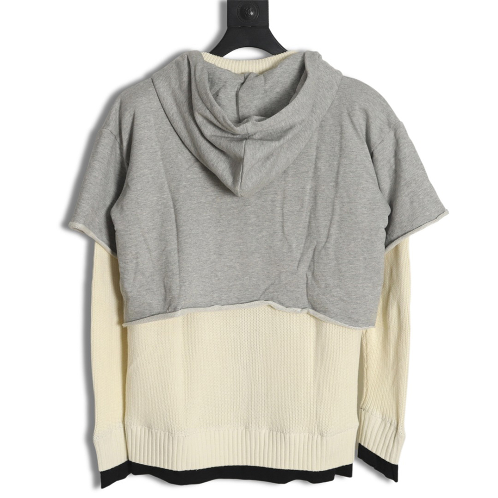 Givenchy heavy-tech knitted sweater patchwork jacket