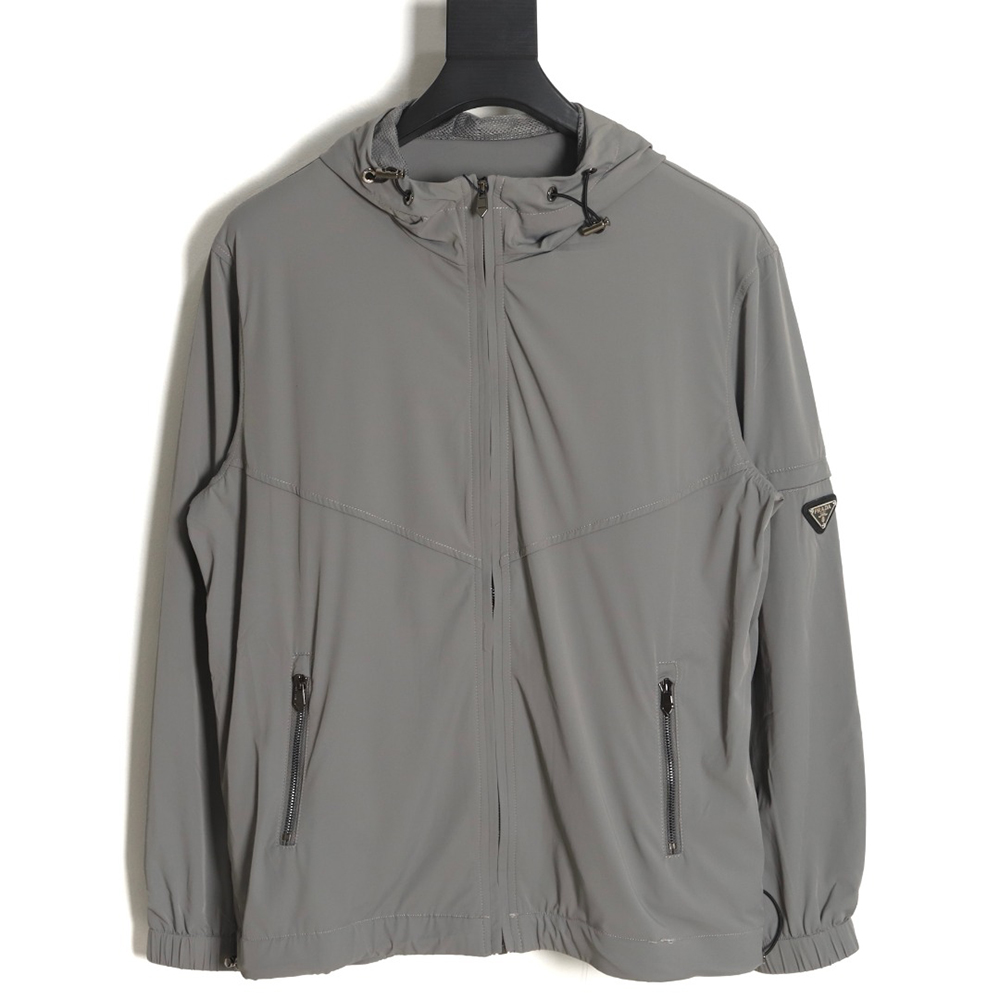 Prada triangle logo hooded jacket