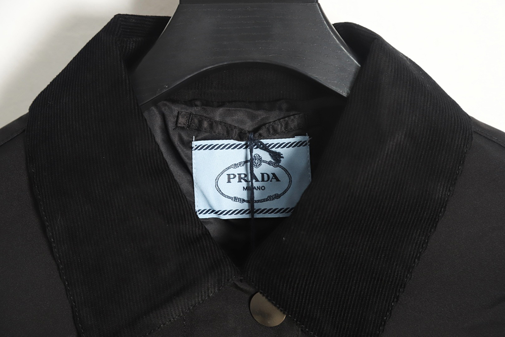 PRADA 23SS corduroy collar work zipper jacket