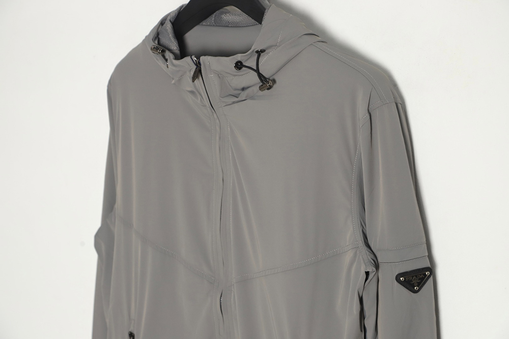 Prada triangle logo hooded jacket