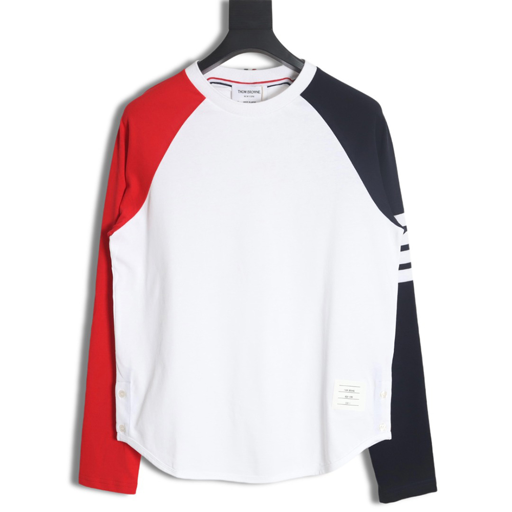 Thom Browne classic patchwork yarn-dyed crew neck long sleeves