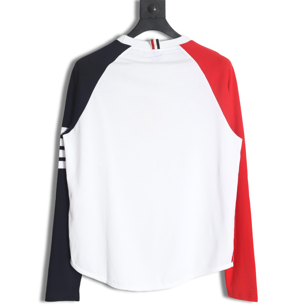 Thom Browne classic patchwork yarn-dyed crew neck long sleeves