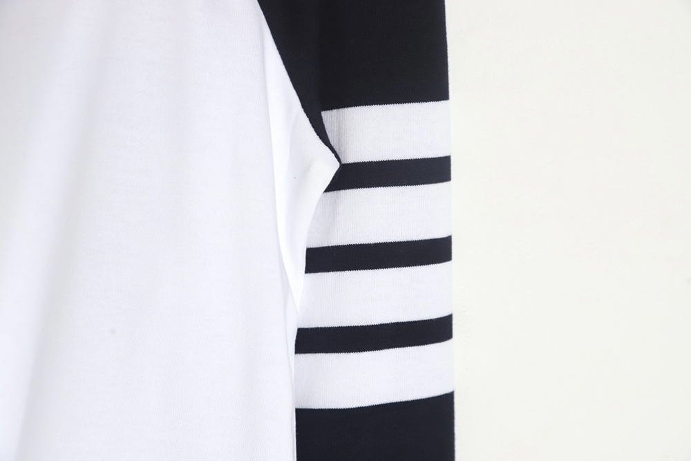 Thom Browne classic patchwork yarn-dyed crew neck long sleeves