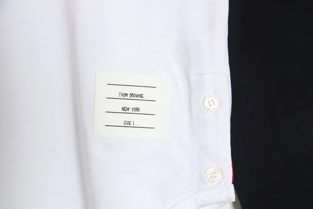 Thom Browne classic patchwork yarn-dyed crew neck long sleeves