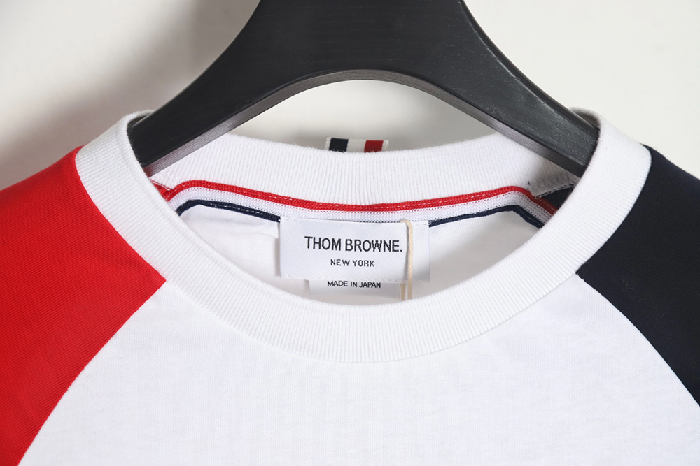Thom Browne classic patchwork yarn-dyed crew neck long sleeves