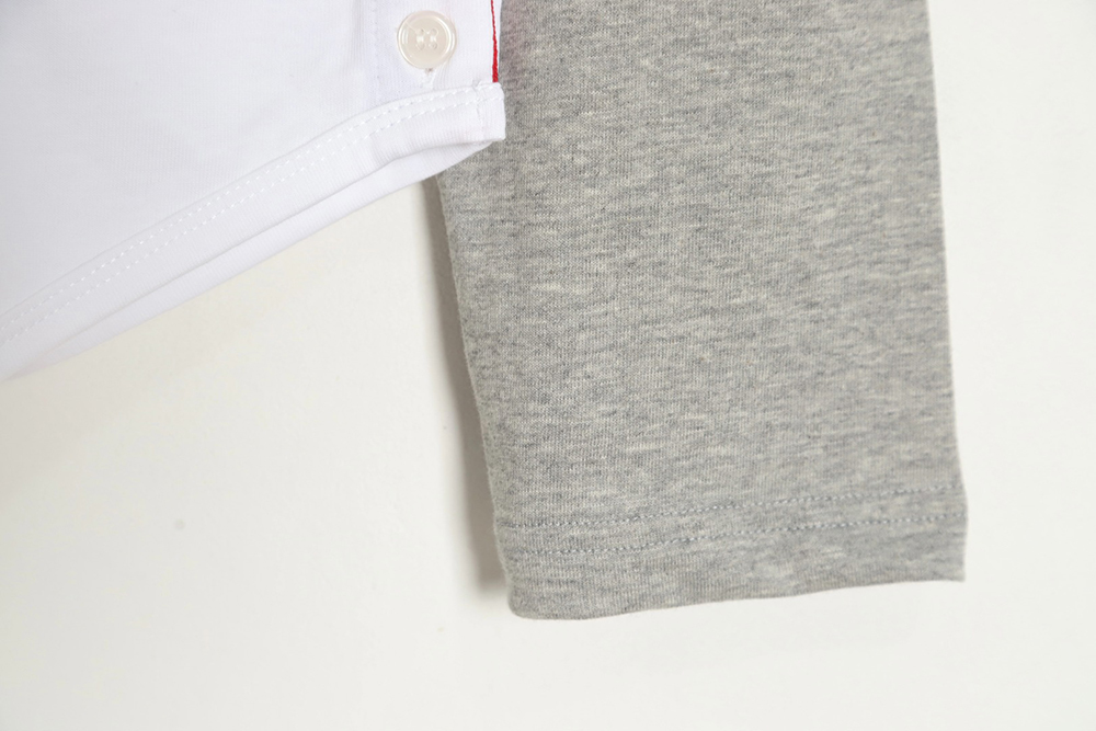 Thom Browne classic patchwork yarn-dyed crew neck long sleeves