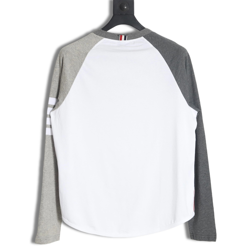 Thom Browne classic patchwork yarn-dyed crew neck long sleeves