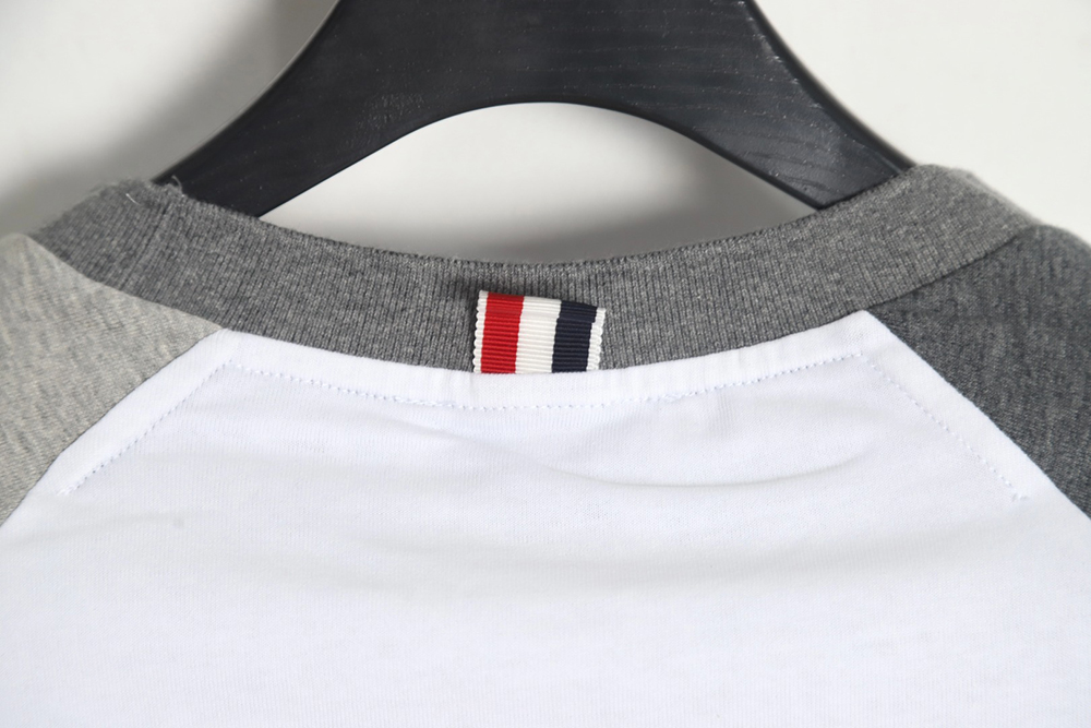 Thom Browne classic patchwork yarn-dyed crew neck long sleeves