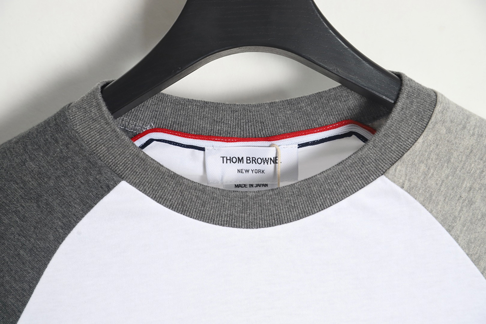 Thom Browne classic patchwork yarn-dyed crew neck long sleeves