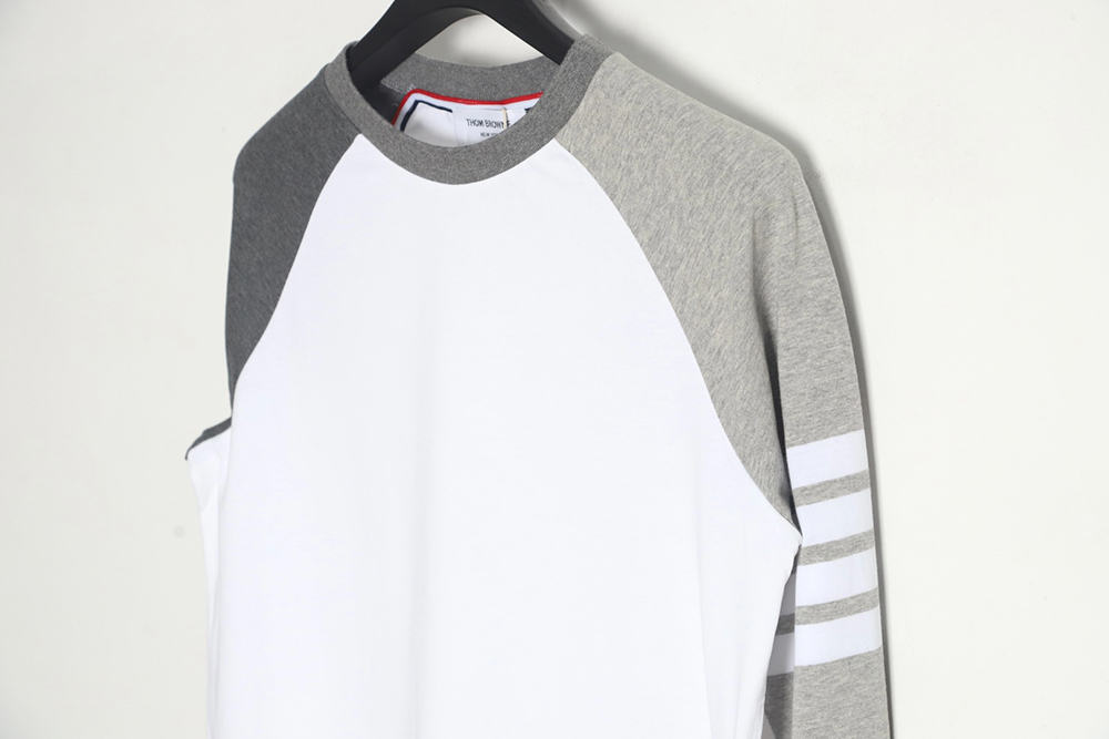 Thom Browne classic patchwork yarn-dyed crew neck long sleeves