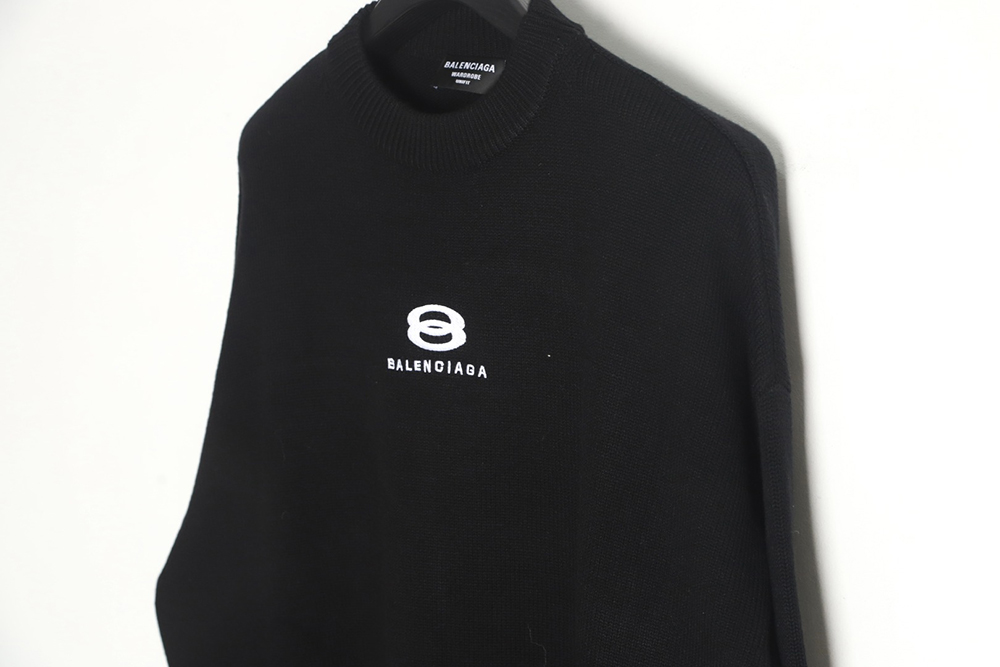 Balenciaga 23FW double loop cashmere blend knitted crew neck sweater