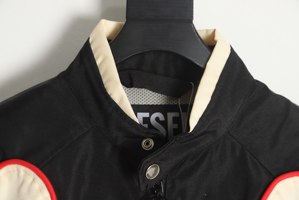 DIESEL FW22 color block bomber jacket motorcycle racing style jacket