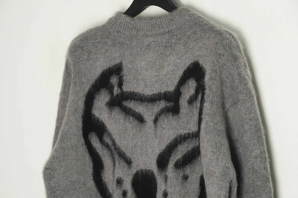 Givenchy 21FW dog head mohair crew neck sweater