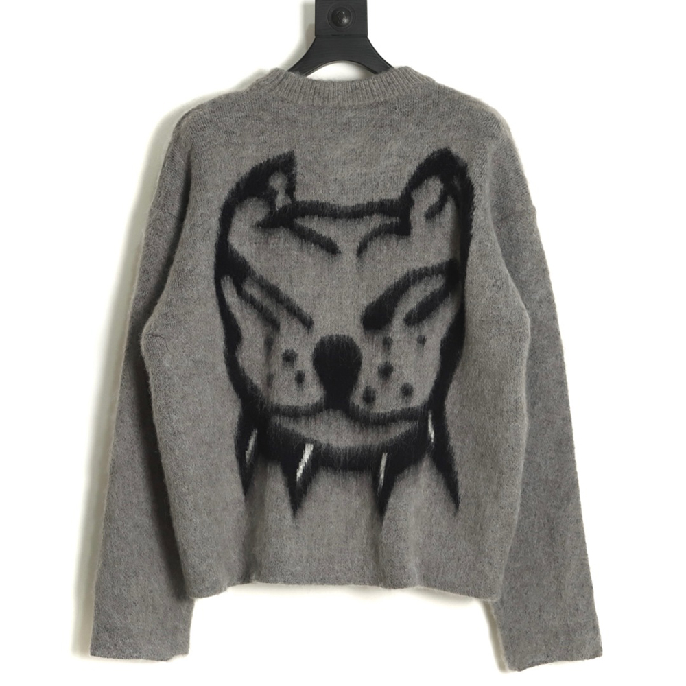 Givenchy 21FW dog head mohair crew neck sweater