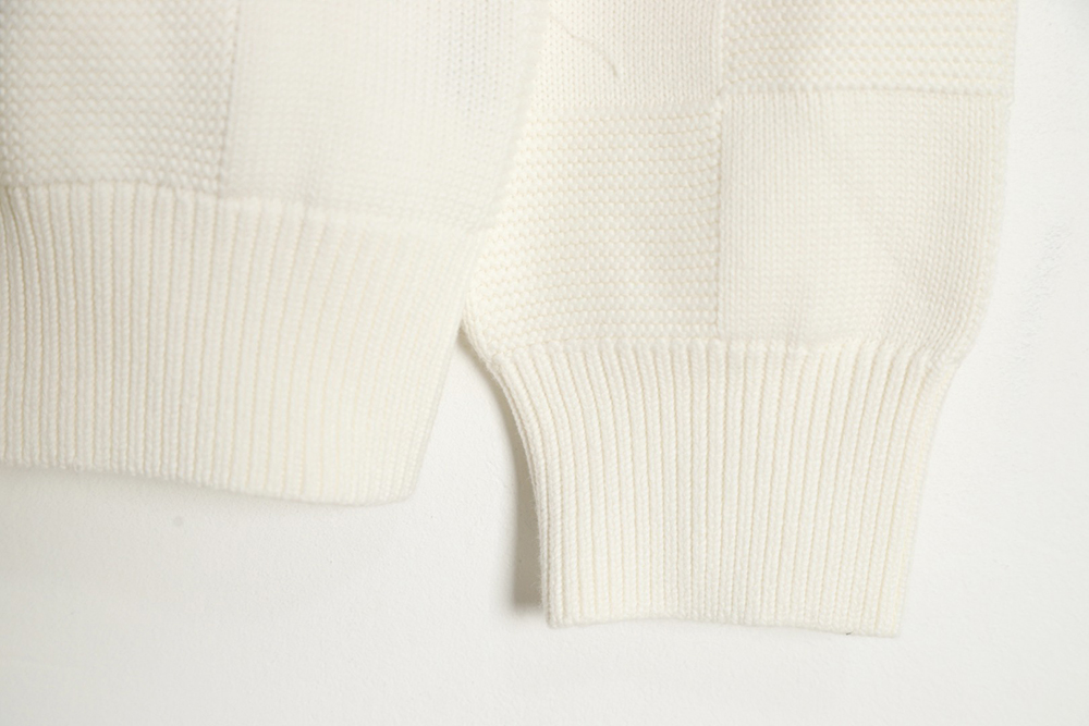 LouisVuitton 22SS chest pin checkerboard knitted sweater