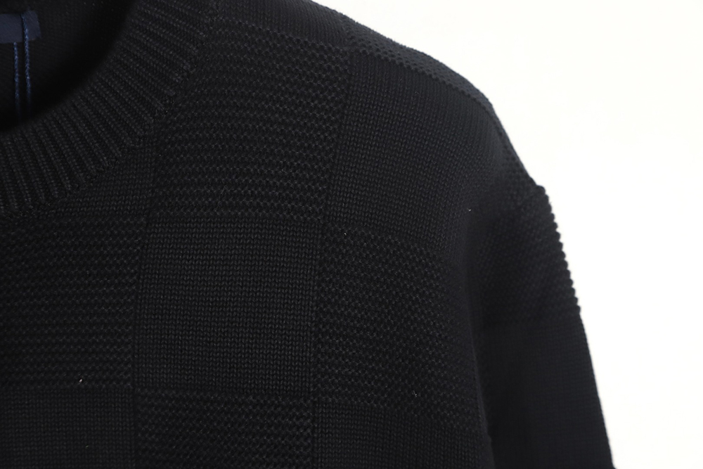 Louis Vuitton 22SS chest pin checkerboard knitted sweater