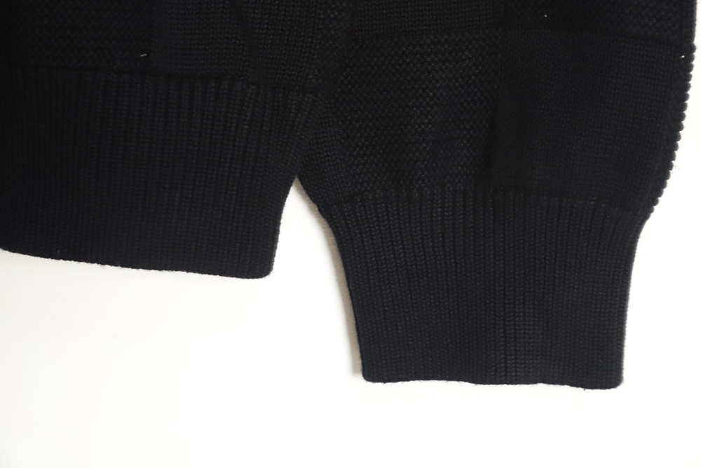 Louis Vuitton 22SS chest pin checkerboard knitted sweater