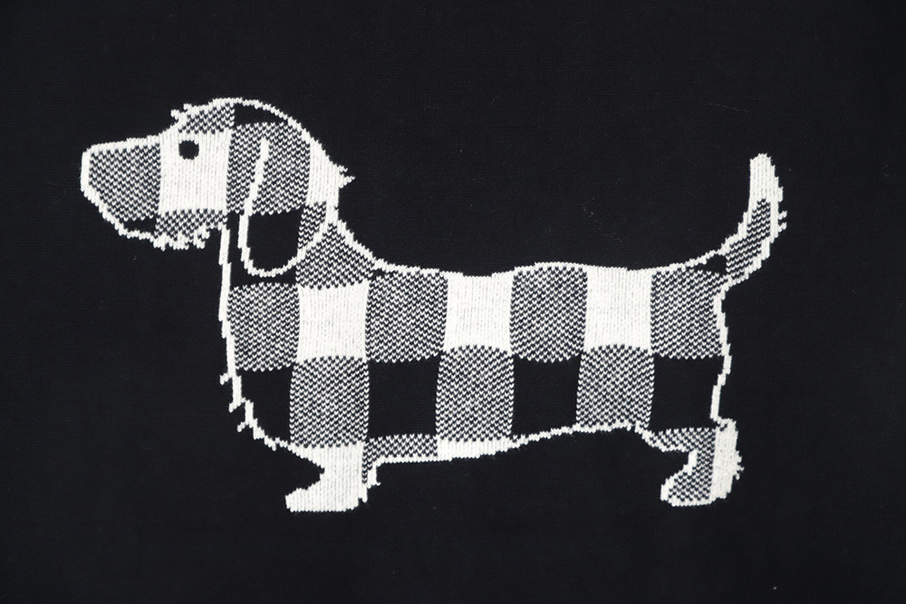 Thom Browne 23FW plaid dachshund cardigan sweater