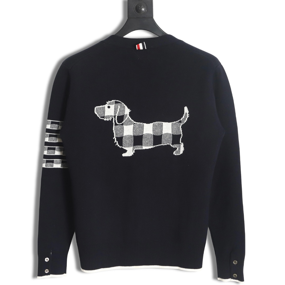 Thom Browne 23FW plaid dachshund cardigan sweater