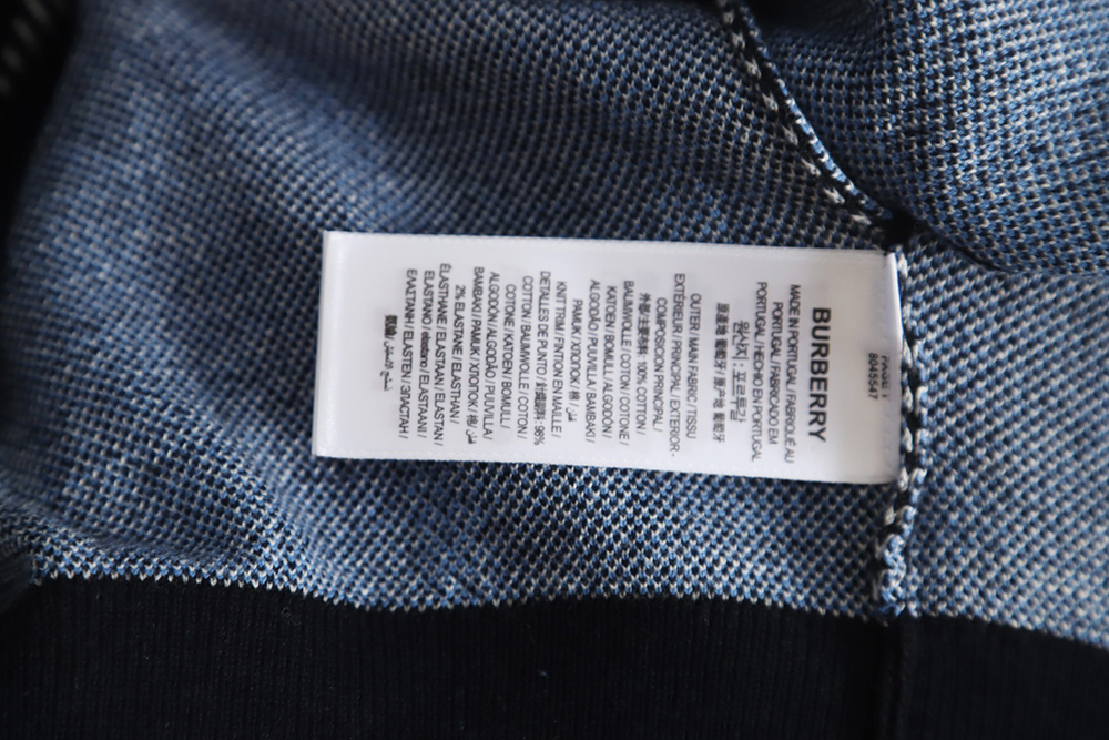 Burberry 23FW blue large plaid knitted hoodie