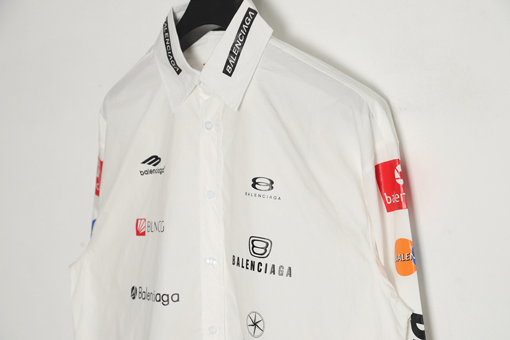 Balenciaga 23ss all-over printed racing style long-sleeved shirt